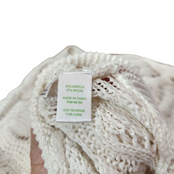 Lilly Pulitzer White Open Knit Ofd Shoulder Sweater Medium Large - Picture 11 of 11